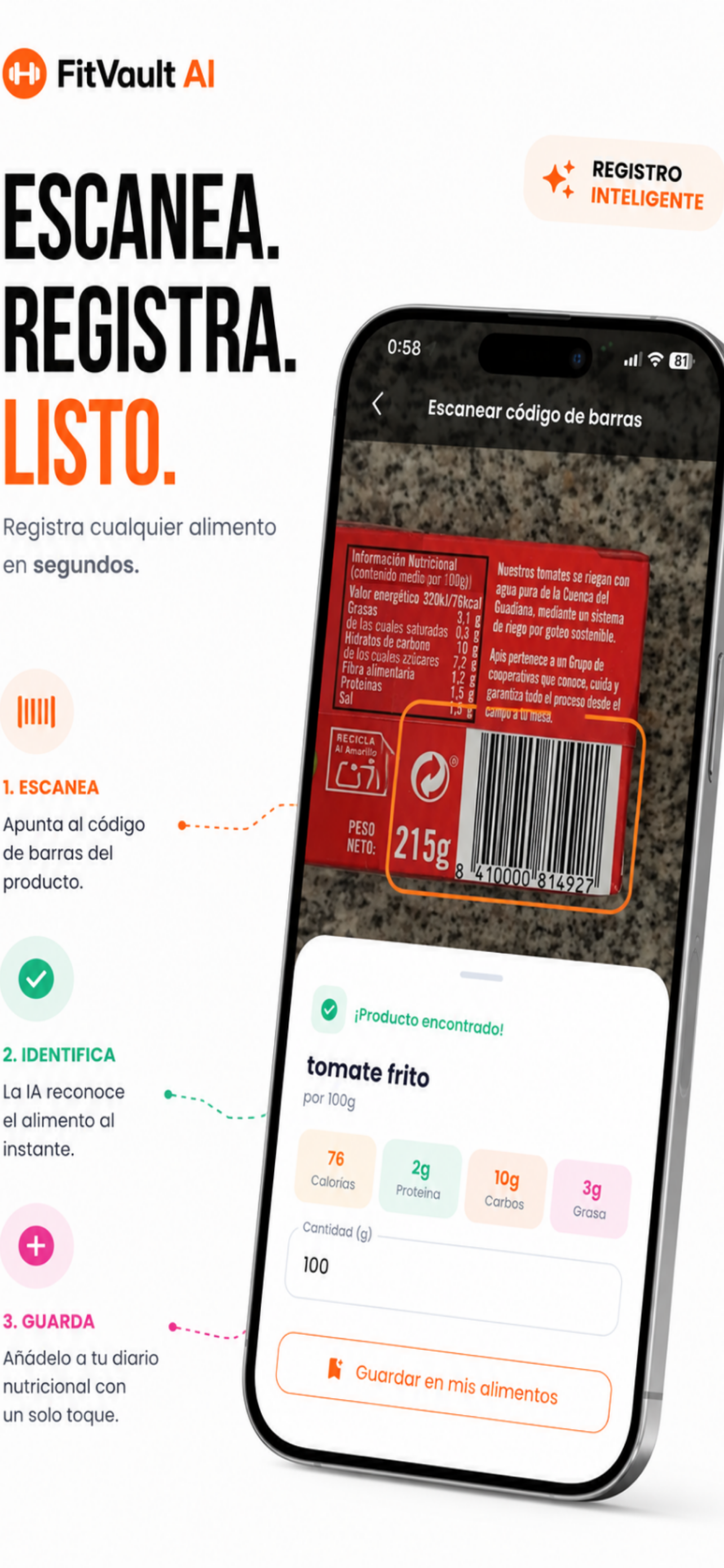 Escaner de codigo de barras identifica alimentos al instante